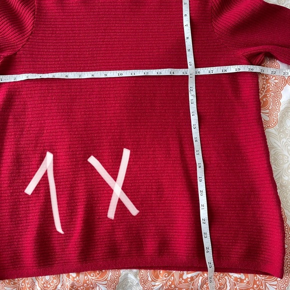 NWT Investments Plus Size Red Turtleneck sweater - Picture 12 of 13